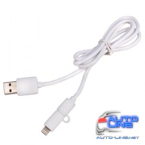 Кабель PULSO USB - Micro USB/Apple 1m white (круглый) (CP-001W)